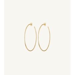 Round Brass Long Earrings