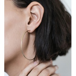 Round Brass Long Earrings