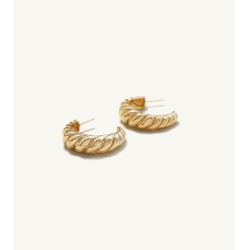 Gold Croissant Hoop Earrings